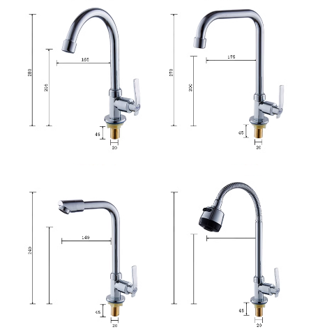 Горячий и холодный кухонный кран из нержавеющей стали для ванной