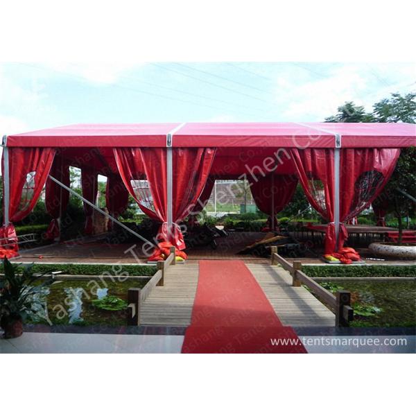 12M Red Fabric Cover Wedding Tent Decoration , Wedding Canopy Tent Aluminum Alloy Frame