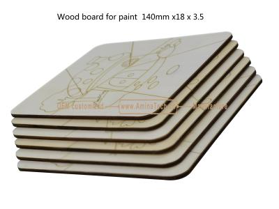 Aminatech  Wood board for paint  140mm x18x3.5 The one-side drawing design Elm board