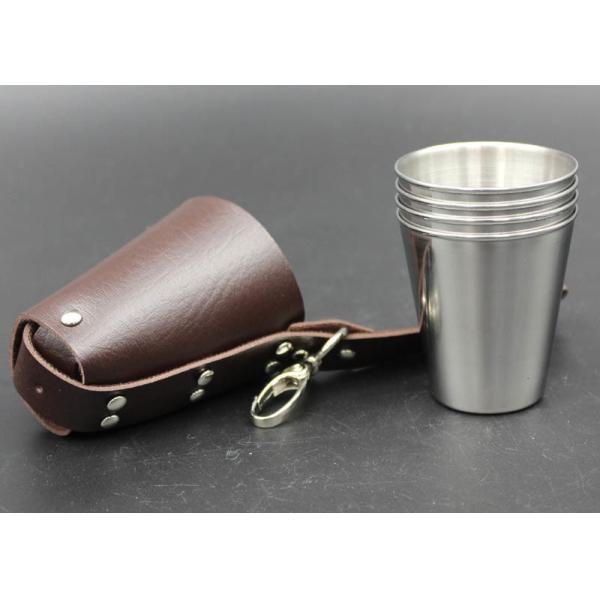 High Grade Metal Wine Cup Pu Skin Pat For Men European Style Logo Printable