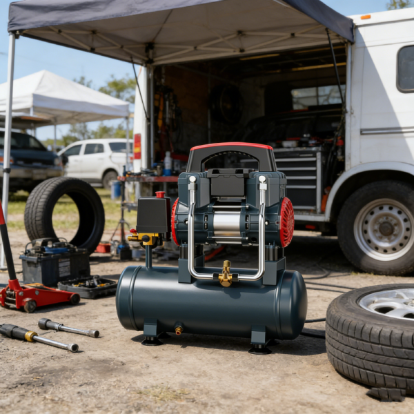 Electric Silent Oil-Free Piston Type Air Compressor with 160x340cm Tank 1100W Power 90L/min Airflow 0.8MPa Pressure