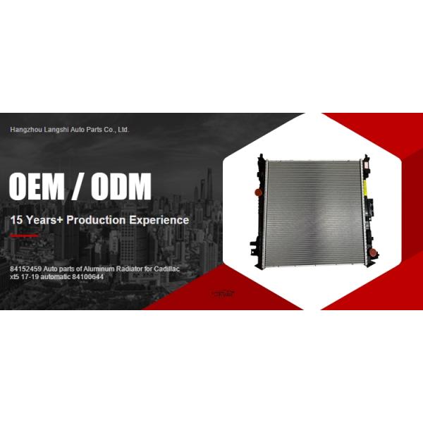 Radiador de aluminio y tanque de agua de plástico para Cadillac XT5 17-19 AT Sistema de enfriamiento de automóviles