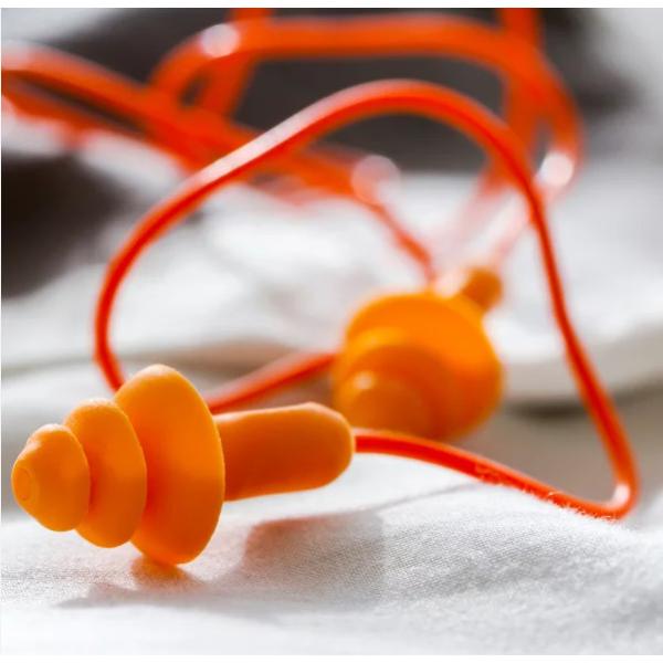 Safety Silicone Reusable Ear Plugs with Slow Rebounded PU Foam for Noise