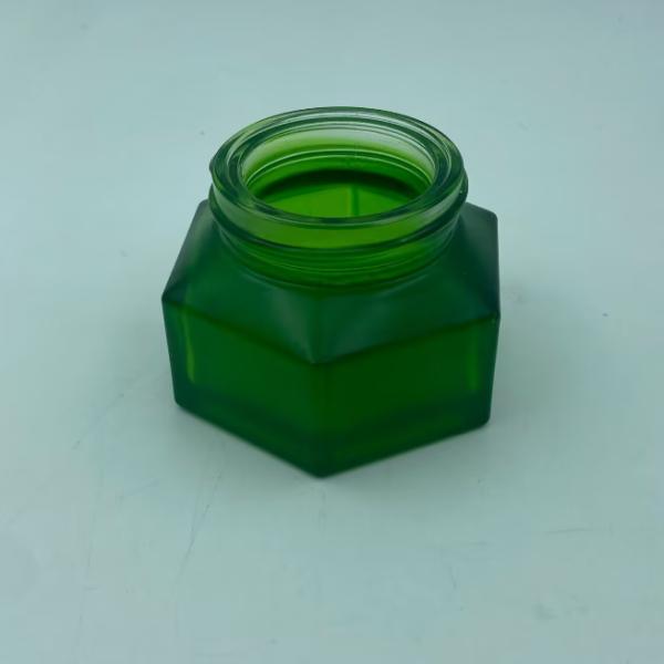 Cosmetic Jars Packaging 50g Emerald Cream Jar with wood finish Plastic Cap Cream jar