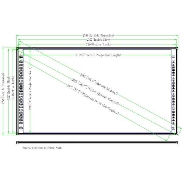 Direct Factory 105 Inch Infrared Interactive Whiteboard For Projector Projection Screen