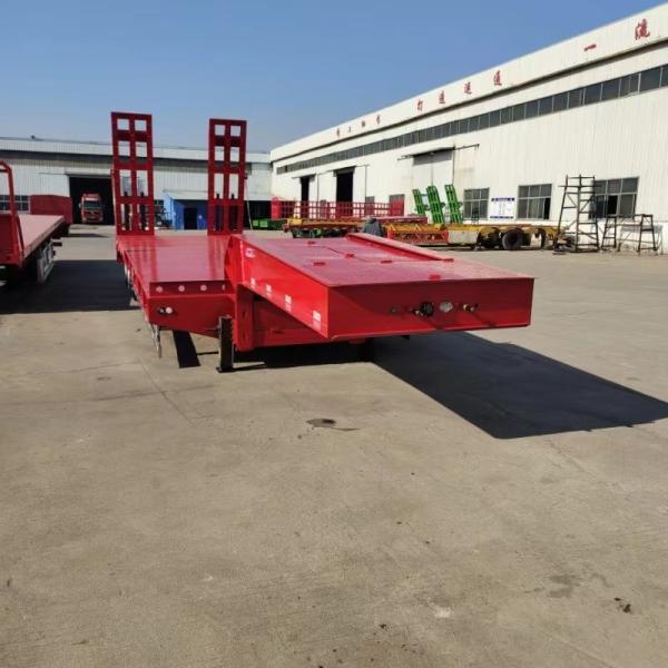 100 Tons Steel Lowboy Trailer for Excavator Bulldozer and Road Roller Transportation