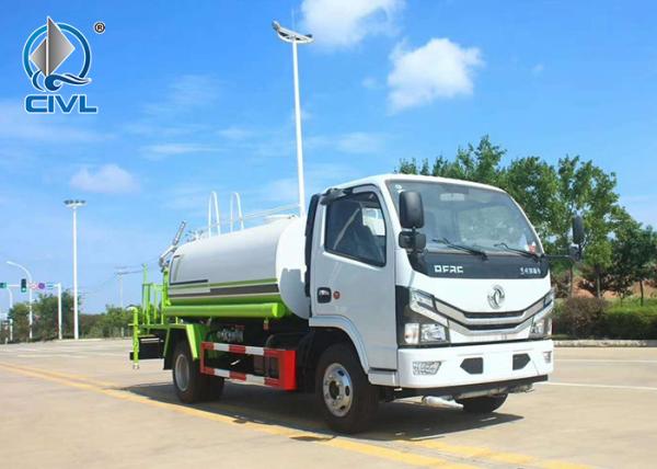 Square Sprinkler Truck 5 Tons Water Tanker Truck / Watering - Cart Vehicle 6 Wheels Water Sprinkler Car Color Option