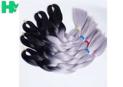 Two Tone Jumbo Fake Hair Pieces High Temperature Fiber Synthetic Braiding
