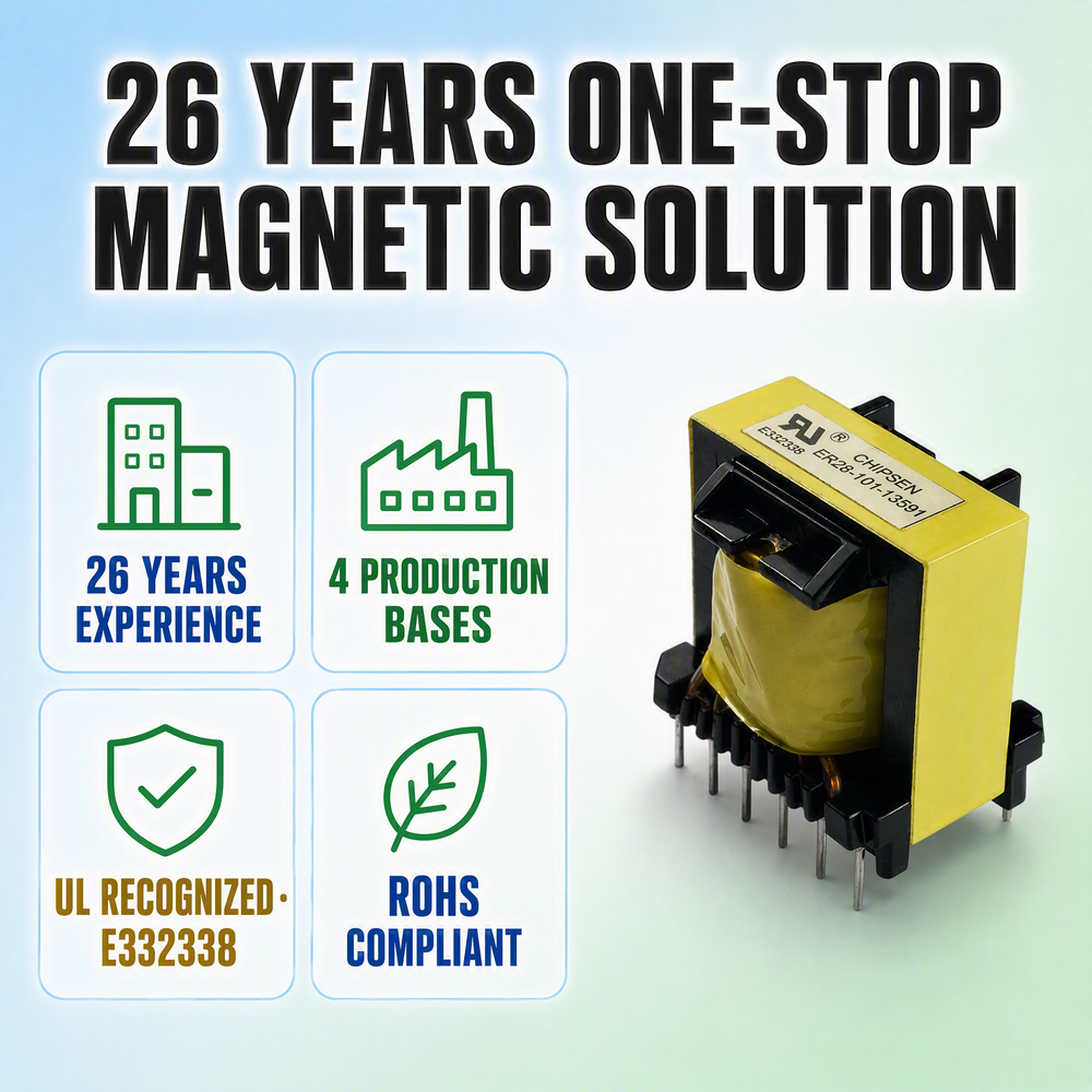 Custom ER28 High Frequency Transformer for DC-DC Buck-Boost Converter