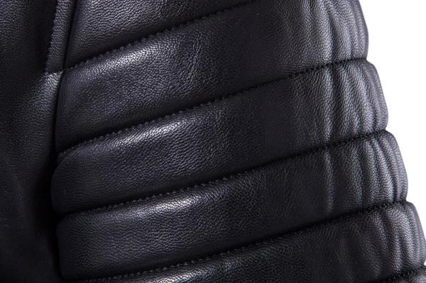 OEM classic popular best quality solid color slim fit men moto leather jacket