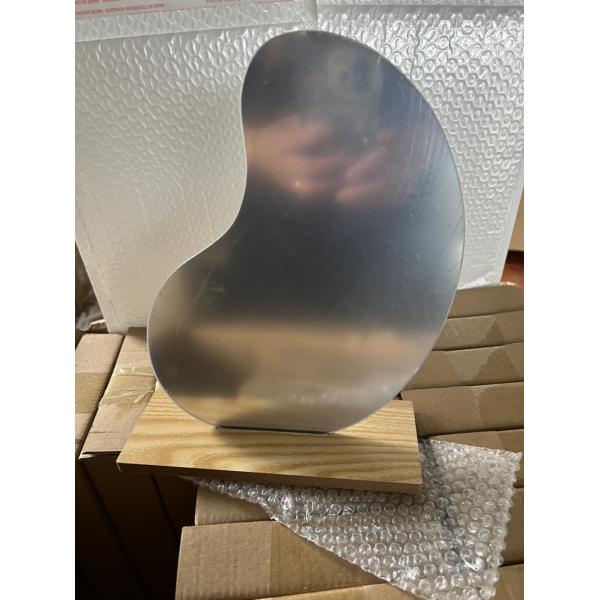 Curvy Portable Lighted Makeup Mirror Wood Stand For Vanity