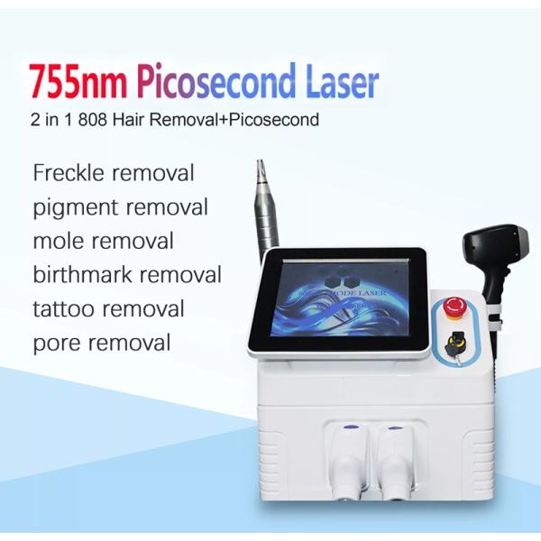 2 In 1 755nm 1064nm Diode Laser Hair Removal System Laser Tattoo Removal Equipment