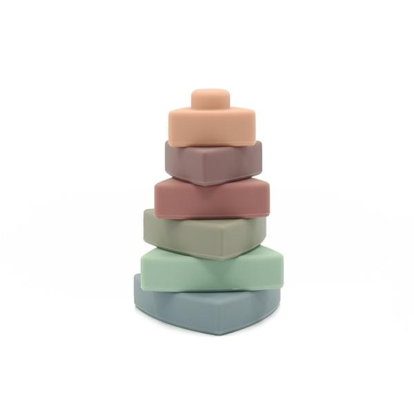 Teething Triangle Silicone Baby Stacking Toys 100% Food Grade