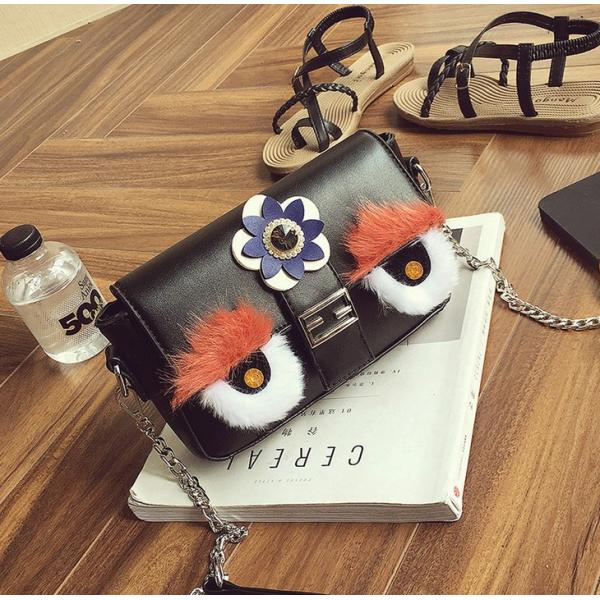 Star with hair eyes small square package chain shoulder bag Messenger bag Europe and America tide female