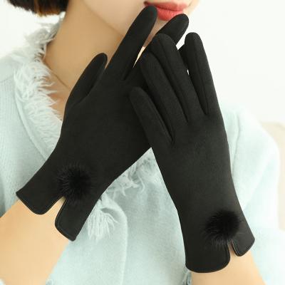Mitaines sensibles de main d'hiver de femmes de couleur d'écran tactile de laine chaud de gants