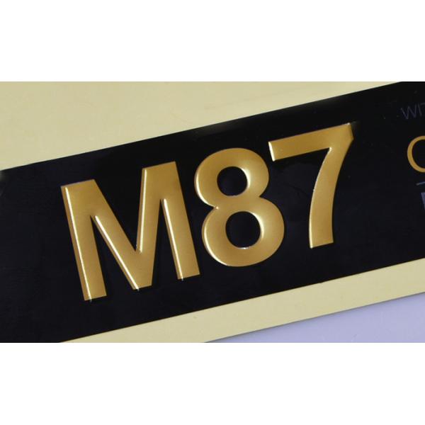 Custom self adhesive vinyl gold foil logo embossed bottle sticker label sheet