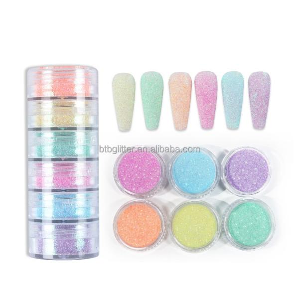 Polyester Glitter Heart Neon Phosphor Powder Nail Glitter Powder Manufactures Nails Chrome with PET and PET