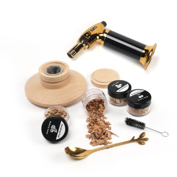 Wood Cocktail Smoker Kit Bourbon Old Fashioned Smoker Set Include Four Flavors Wood Chips for Drink Whiskey Smoker Gifts For Men