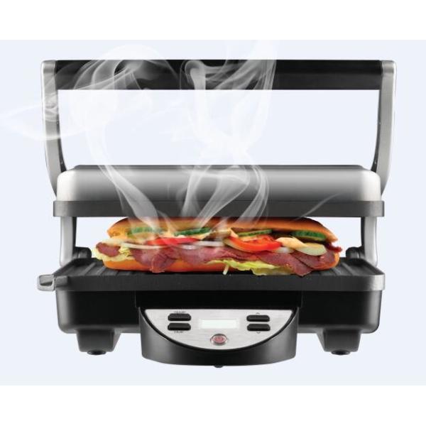 LCD Display Stainless Steel Panini Grill