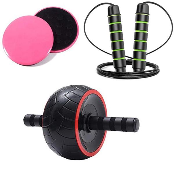 1 AB Wheel 2 Push Up Bar Durable Daily Exercise Fitness Equipment