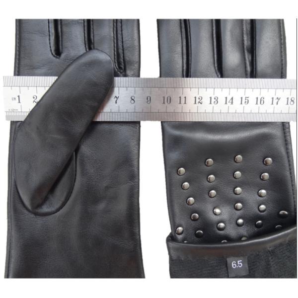Plain Type Mens Soft Leather Gloves Machine Sewing Studded Leather Gloves