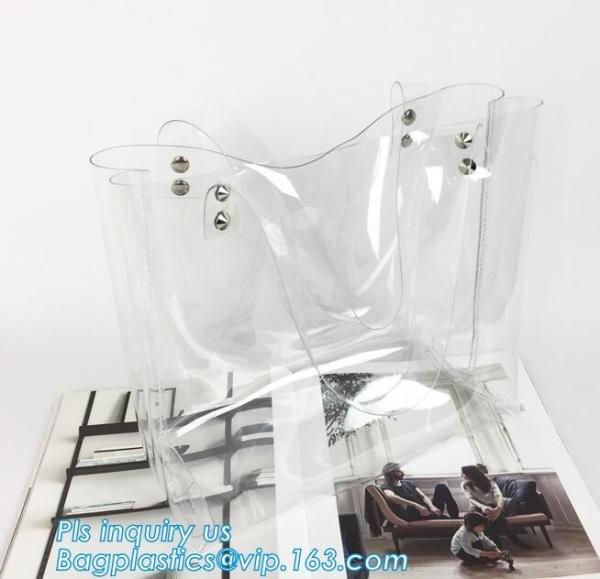 PVC Crossbody Messenger Shoulder Bag Sling Bag, Fashion PVC Transparent Shoulder Bag, PVC Shoulder Bag Travel Gym Tote B