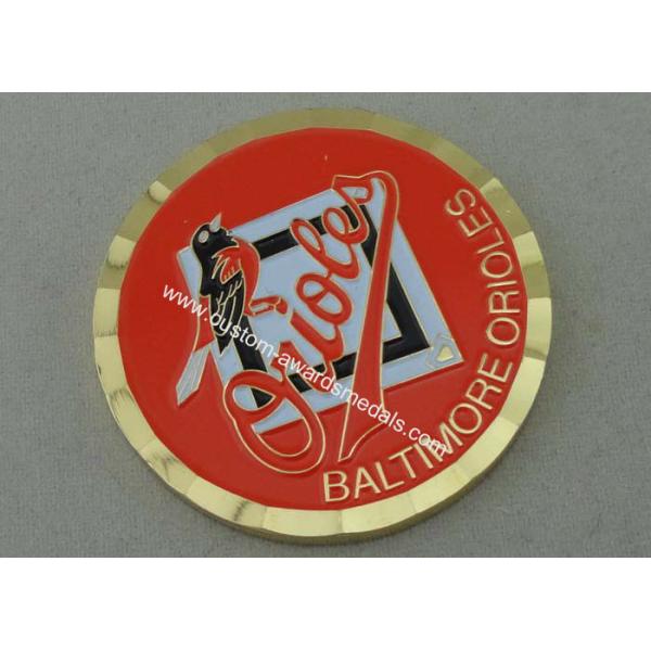 Gold Plating 2.0 Inch Baltimore Orioles Metal Coin by Brass stamped