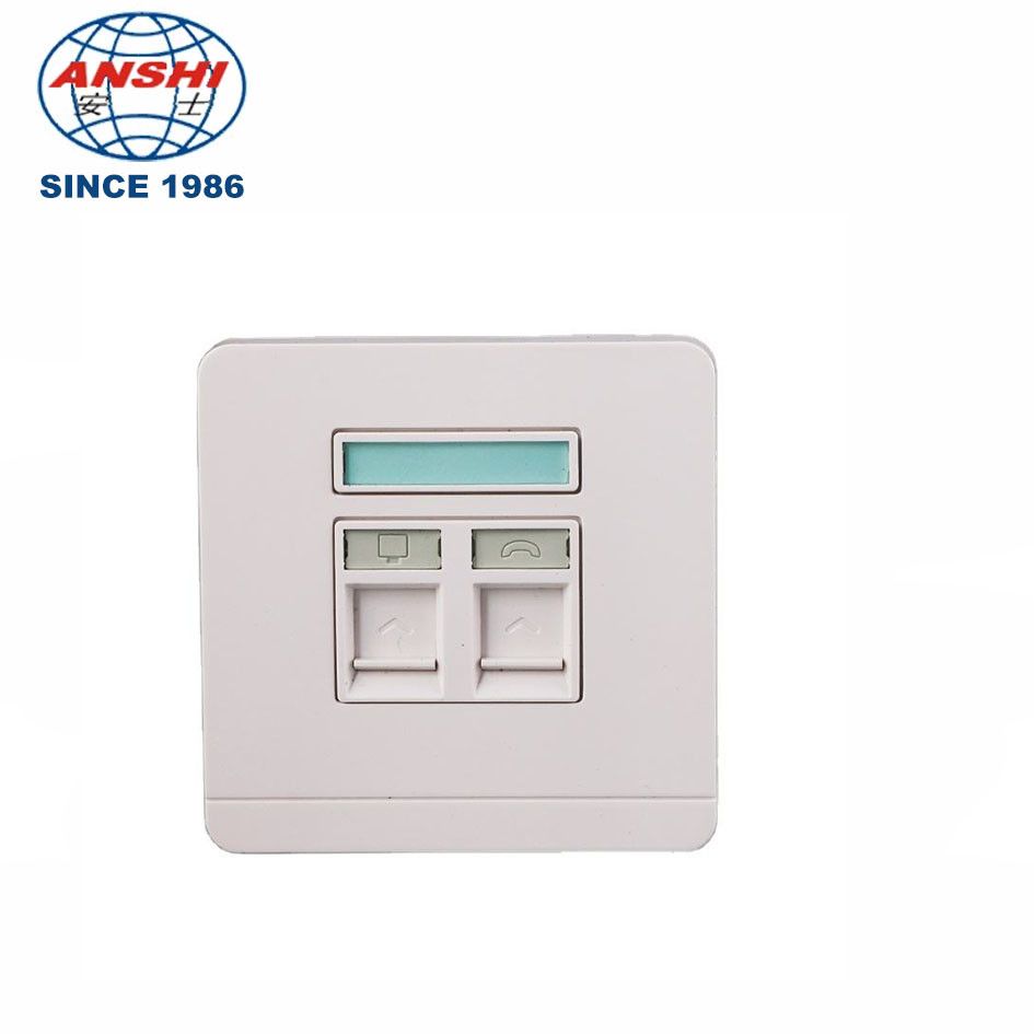 ANSHI RJ45 86x86mm одноствольная панель Телекоммуникационная лицевая плита