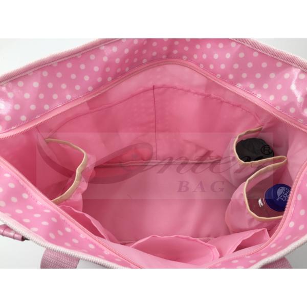 Pink Coating Polyester Tote Diaper Bags Stylish Diaper Bags For Mom 33*27*14.5CM 