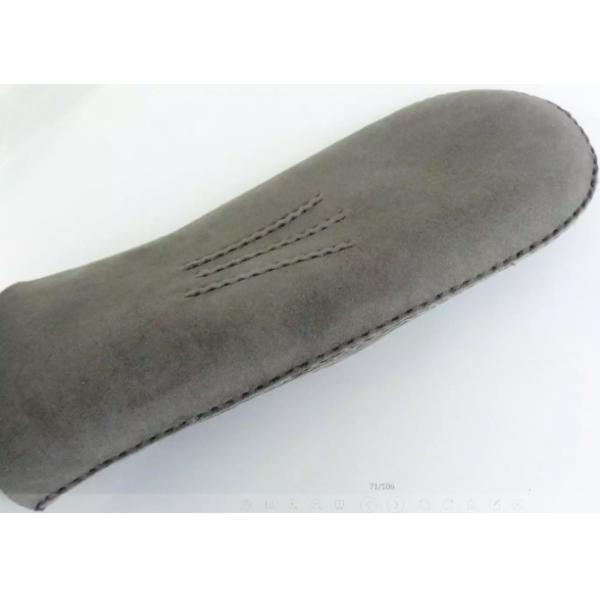Women'S Grey Leather Shearling Gloves Shearling Lined Suede Gloves Mittens