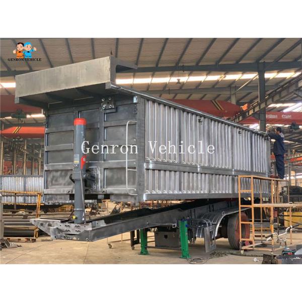 Heavy Duty Dump Semi Trailers With SHACMAN Tractor 3 Axles 60 Tons Mechanical Suspension