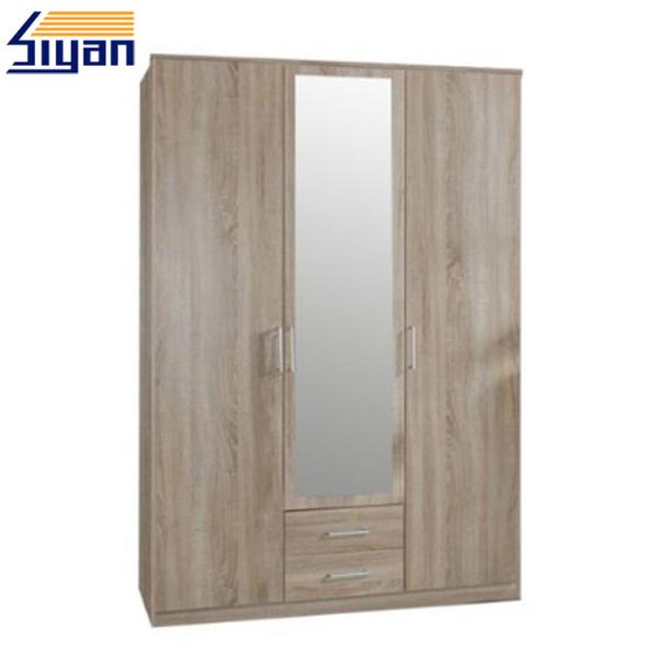 Bedroom Furniture 3 Wood Closet Doors 2 Dawers Environmental Friendly
