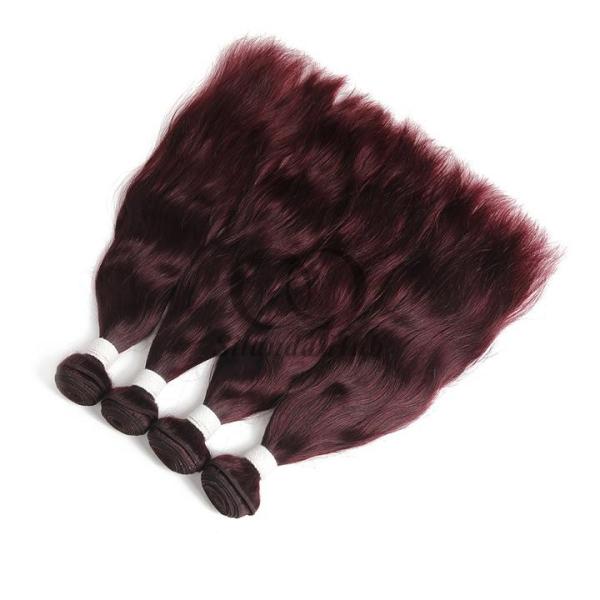 #99J Dark Wine Natural Wave Remy Human Hair Bundles Sew In Weave Bundles Brazilian Bundle Deals