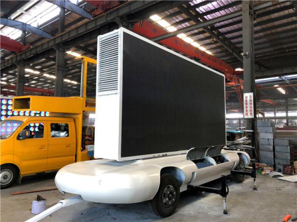 220V LED Advertising Trailer 192*192mm Module Size , Double-Axle Digital Billboard Trailer