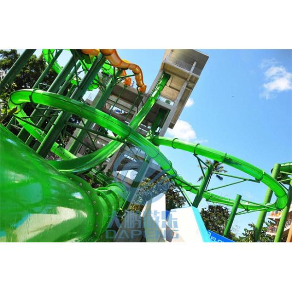 Transparent Aqualoop Water Slide 16m Green Adult Freefall Twist Water Slide