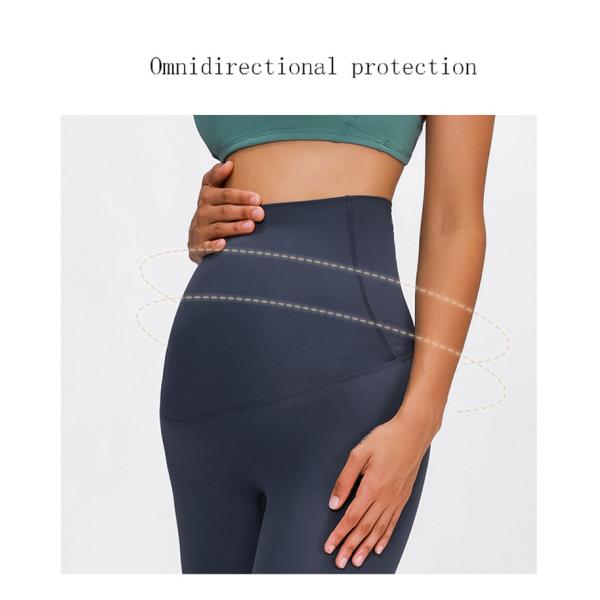 High Stretch Pregnant Women Yoga Pants Nylon Wrapped Maternity Workout Leggings