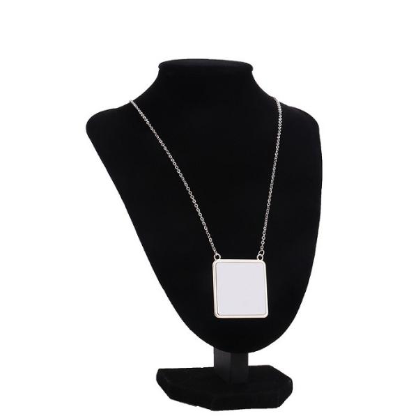 Collar de fotografía personalizado DIY Unisex Sublimación Cuadrado Collar de colgante