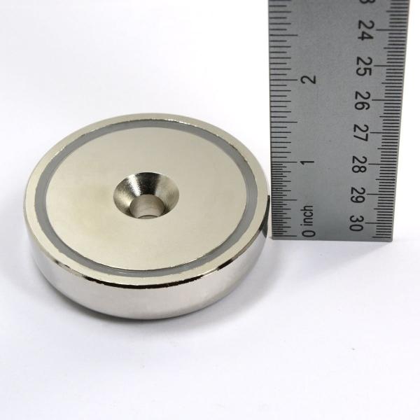 Kellin Neodymium Pot Magnet Magnetics 249 LB Super Power Neodymium Cup Magnet 0.59 Thick x 2.36 Diameter