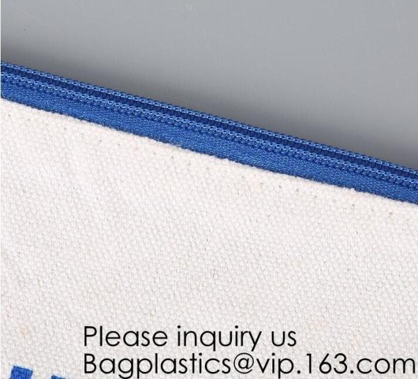 Gold Printed Gift Organic Cotton Canvas Makeup Bag,Personalized Cosmetic Bag Makeup Tassel Bag Custom Canvas Pouch