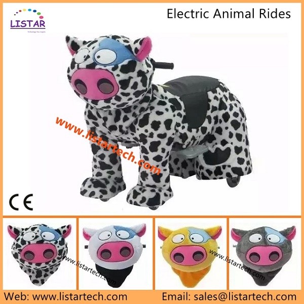 Coin/Non-coin Operated Plush Motorcycle with Music Box and Light, Action Pony, Ride on Toy