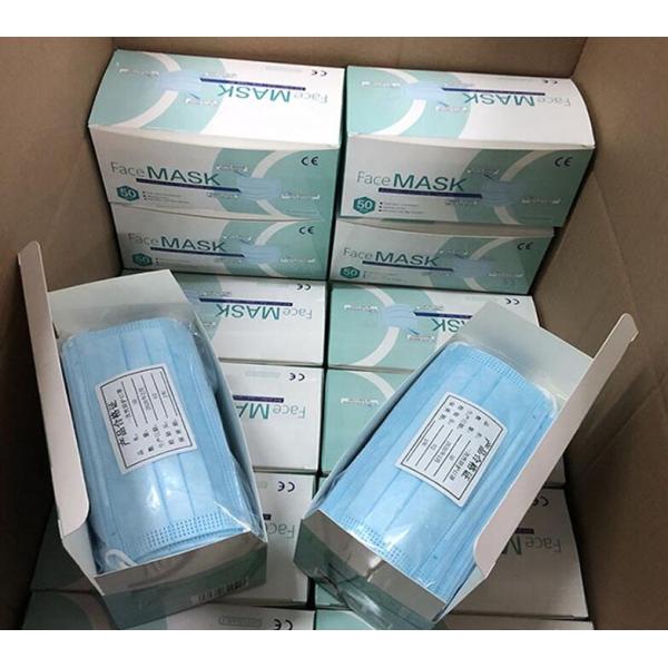Anti Virus Disposable Medical Face Mask , Blue White 3 Ply Surgical Face Mask