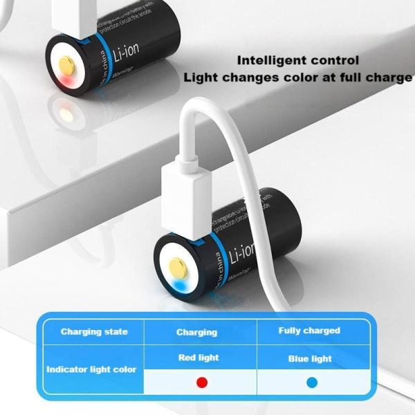 Micro USB batterie rechargeable au lithium-ion 3,6 V 700 mAh 16340 batterie au lithium-ion lampe de poche