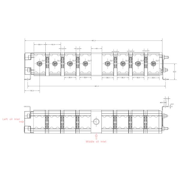 8-way Hydraulic Flow Distributor with 8 pressure 3-way Ball Valves and Manifold Block