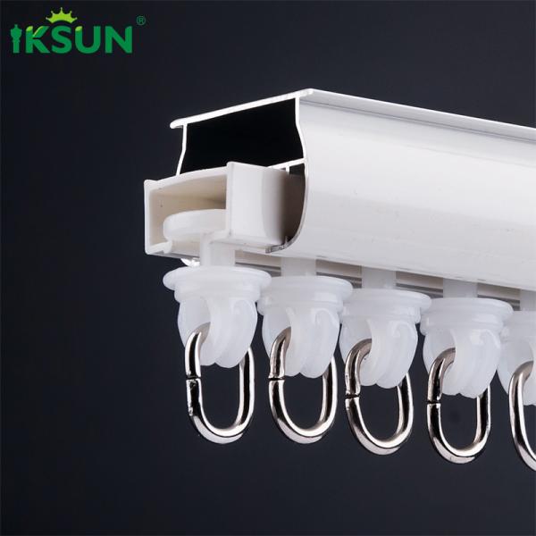 Small Straight Curtain Rail Plastic Runners White Color 0.39x0.63 Inch