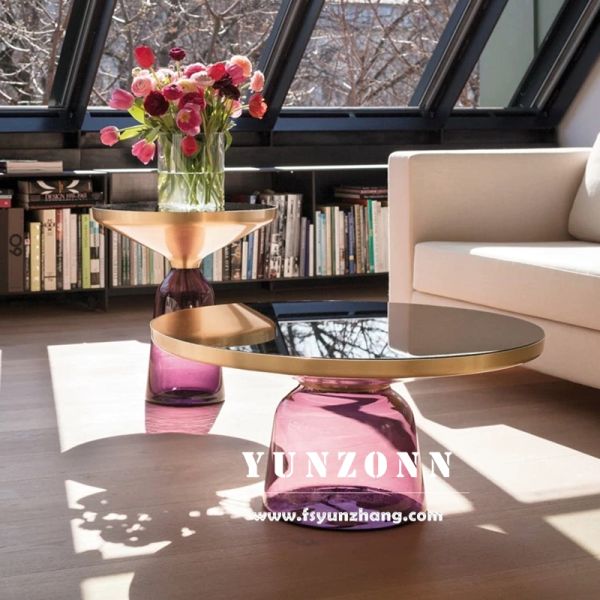 Nordic Luxury Simple Design Round Glass Side Table Modern Living Room Furniture for Home and Hotel for Dining and Weddings