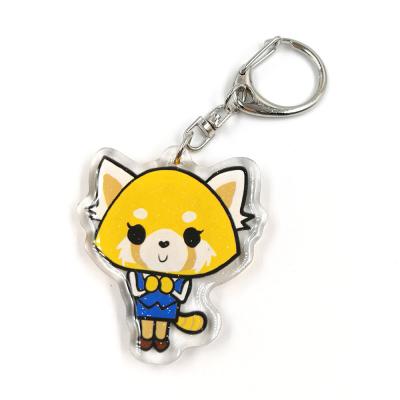 Custom Clear Printed Double Glitter Epoxy Resin Acrylic Charms Keychain for Gift with Star Clasp