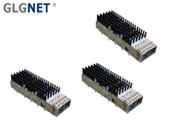 One Piece Metal QSFP28 Connector Cage For EMI Protection Single Port Press Fit Mounting