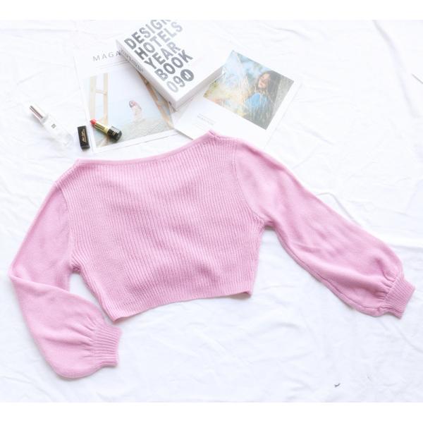 Autumn Long Sleeve Knitted Crop Top Sweater