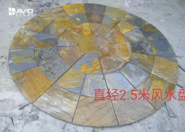 Non Slip Rustic Slate Floor Tiles 1.5/1.8m Diameter lowest price Jiangxi Quarry
