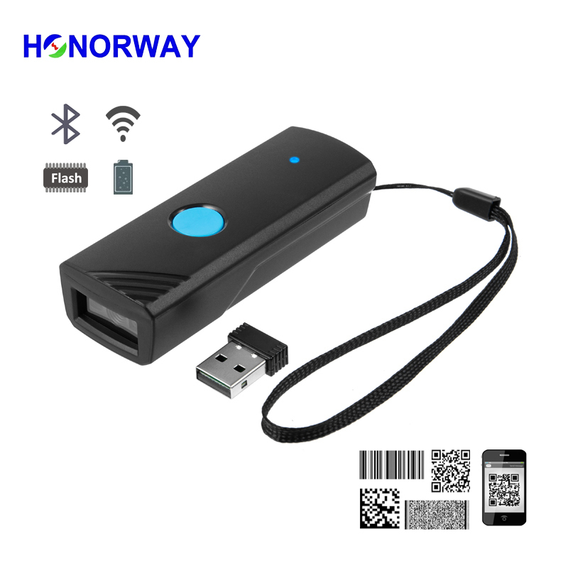 Customized Best Budget USB Dongle Bluetooth 1D 2D QR Portable Barcode Scanner Reader with Batch Storage&Uploading 